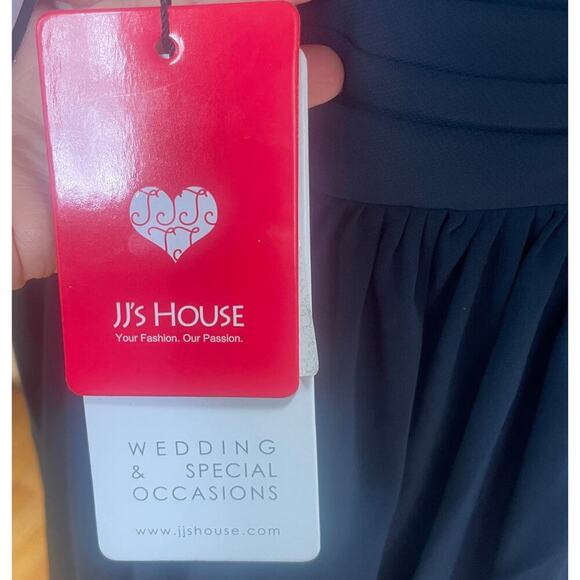 NWT!  JJ’s House #126289 Navy V-Neck Maxi Chiffon Evening Dress  -Size 18W - Picture 12 of 16